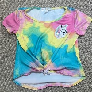 Love Glam Girl Unicorn Tie-Dye Kids T-Shirt